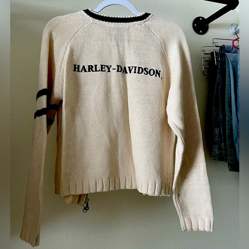 VINTAGE Harley-Davidson Knit Zip-Up Ladies Size Medium Sweater